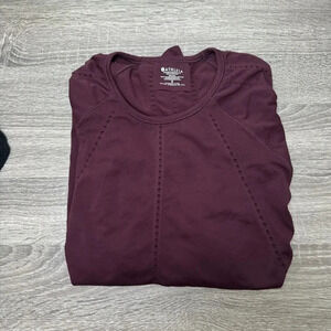 Athleta Foothill Seamless Top Women's Sz S Dark Berry Long Sleeve Performance